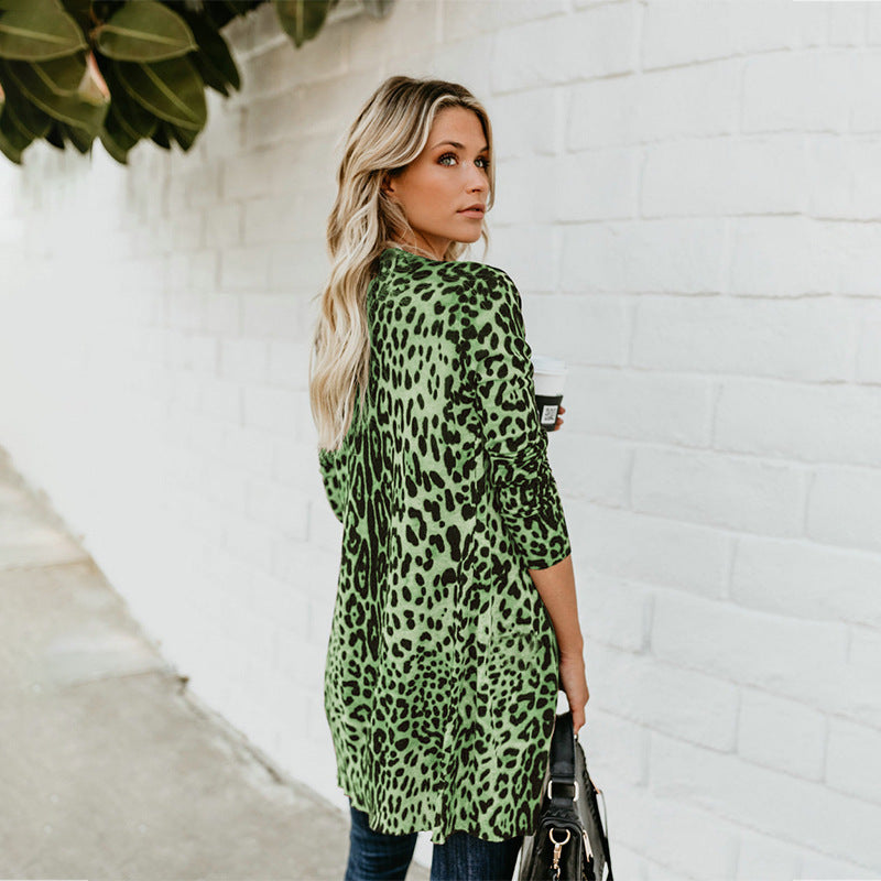 Streetwave Leopard Print Longline Jacket For Women Premium Quality Material Versatile Everyday Chic Outerwear