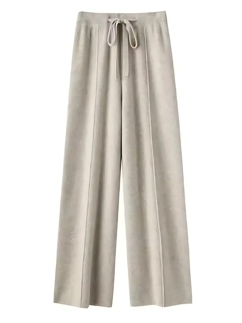 Street-Wave Cozy Knit Wide-Leg Pants For Women Stylish Loungewear With Soft Warmth