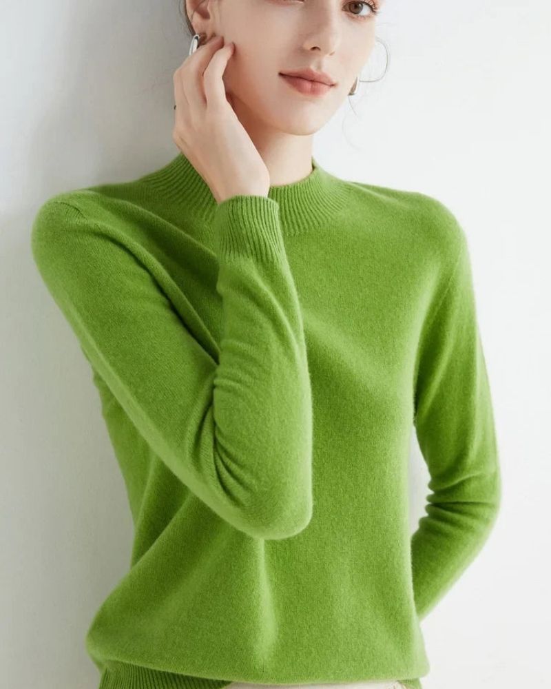 Street-Wave Mock Neck Pullover For Women Soft Cozy Winter Knitwear For Everyday Wear