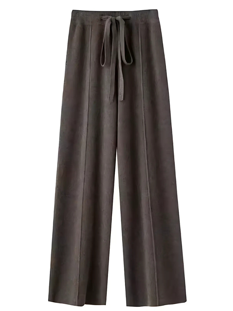 Street-Wave Cozy Knit Wide-Leg Pants For Women Stylish Loungewear With Soft Warmth