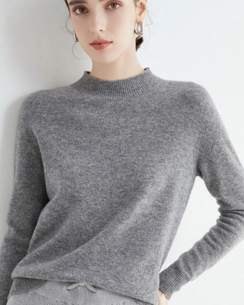 Street-Wave Mock Neck Pullover For Women Soft Cozy Winter Knitwear For Everyday Wear