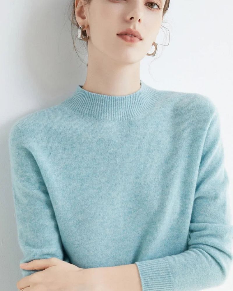 Street-Wave Mock Neck Pullover For Women Soft Cozy Winter Knitwear For Everyday Wear