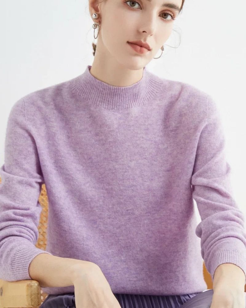 Street-Wave Mock Neck Pullover For Women Soft Cozy Winter Knitwear For Everyday Wear