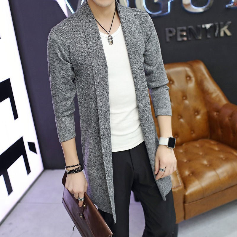 Street-Wave Men's Casual Knit Cardigan Open Front With Pockets For Everyday Comfort