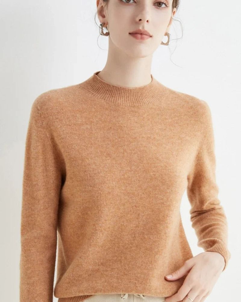 Street-Wave Mock Neck Pullover For Women Soft Cozy Winter Knitwear For Everyday Wear