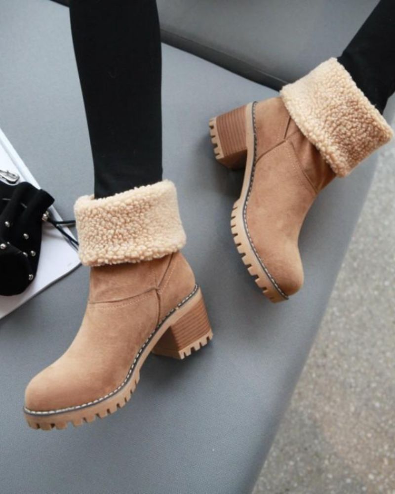 Street-Wave Comfy Winter Boots For Women With Shearling Cuff And Cushioned Comfort