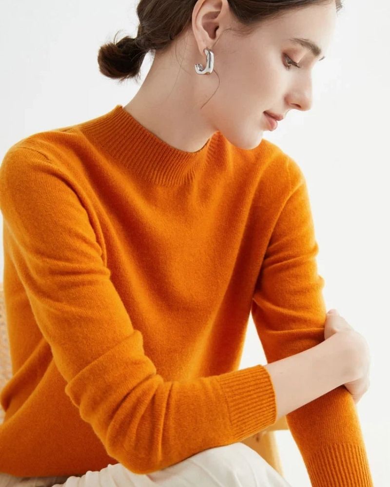 Street-Wave Mock Neck Pullover For Women Soft Cozy Winter Knitwear For Everyday Wear