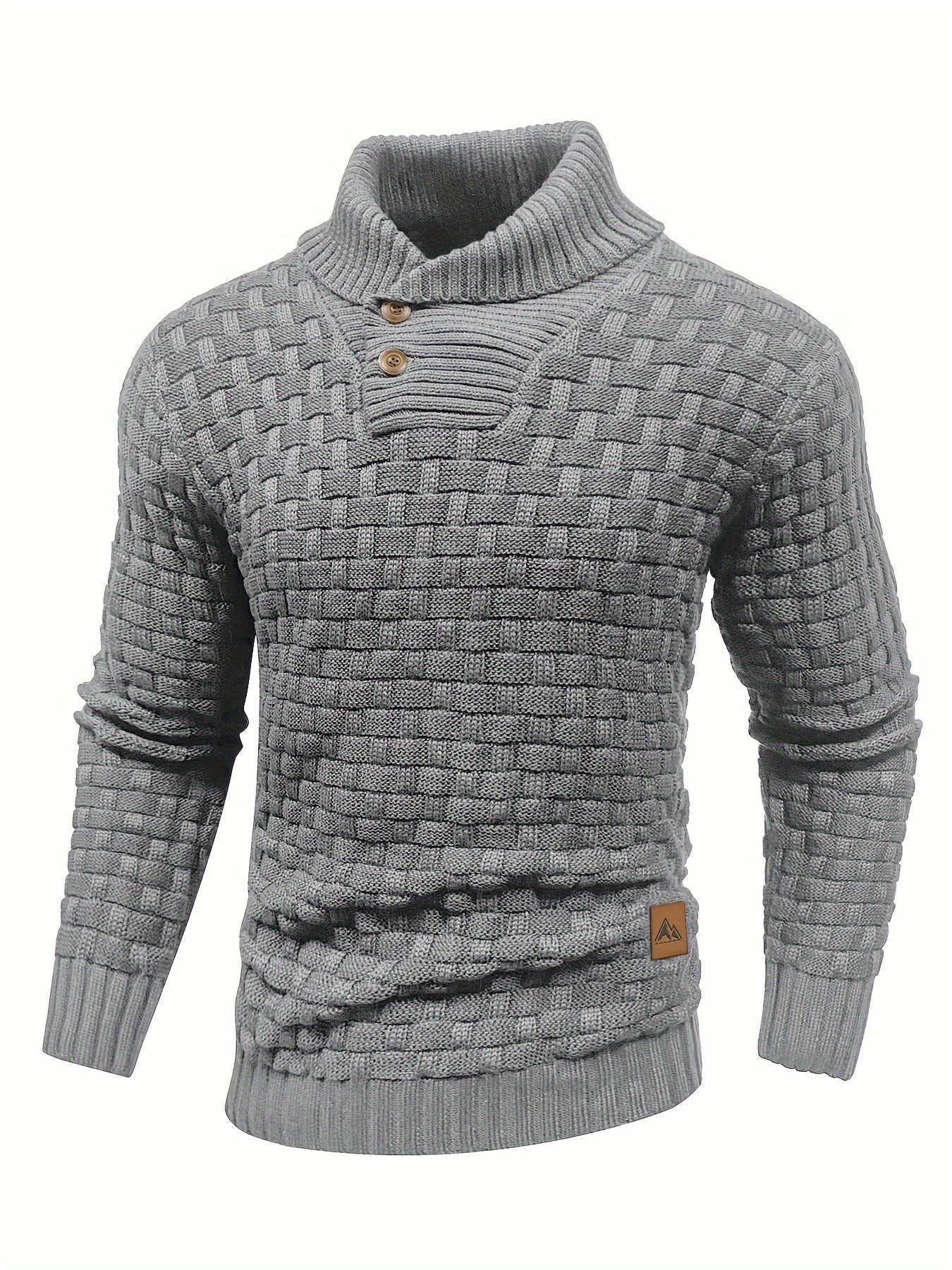 Street-wave Braided Knit Pullover Sweater For Men Classic Comfort Everyday Essential
