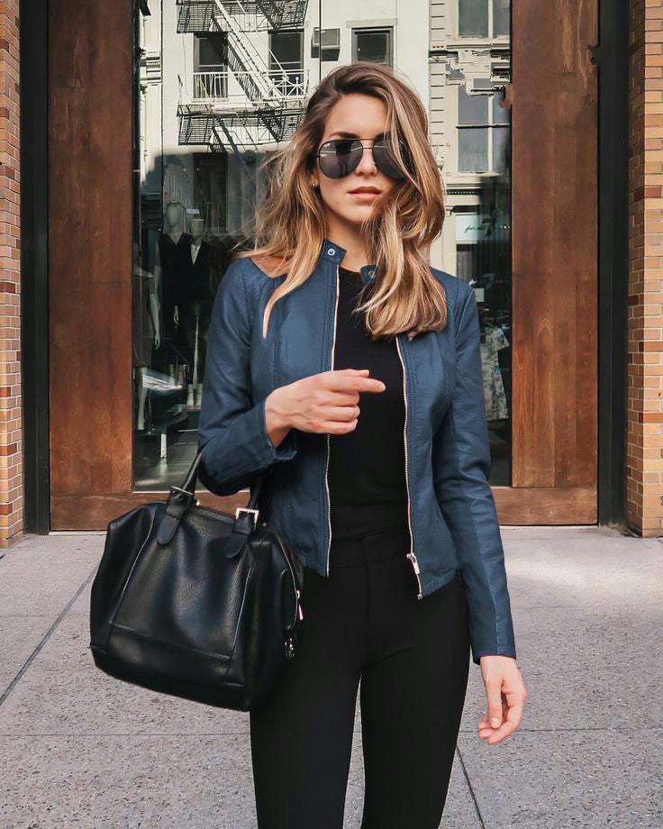 Street-Wave Black Leather Jacket For Women Elegant Eveningwear With Soft Leather And Refined Craftsmanship