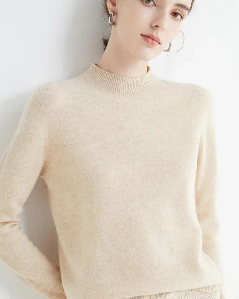 Street-Wave Mock Neck Pullover For Women Soft Cozy Winter Knitwear For Everyday Wear