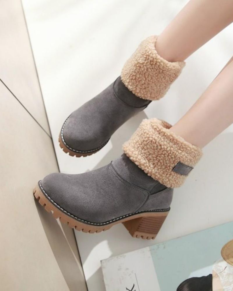 Street-Wave Comfy Winter Boots For Women With Shearling Cuff And Cushioned Comfort