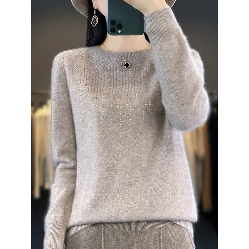 Street-wave Glitter Knit Sweater for Women Luxurious Cozy Glam With Sparkling Details
