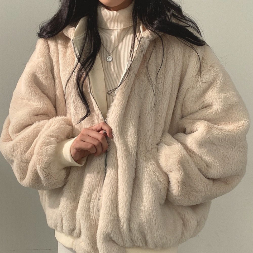 Street-wave Reversible Puffer Jacket for Women Warm Hooded Two Sided Insulation Cozy Style