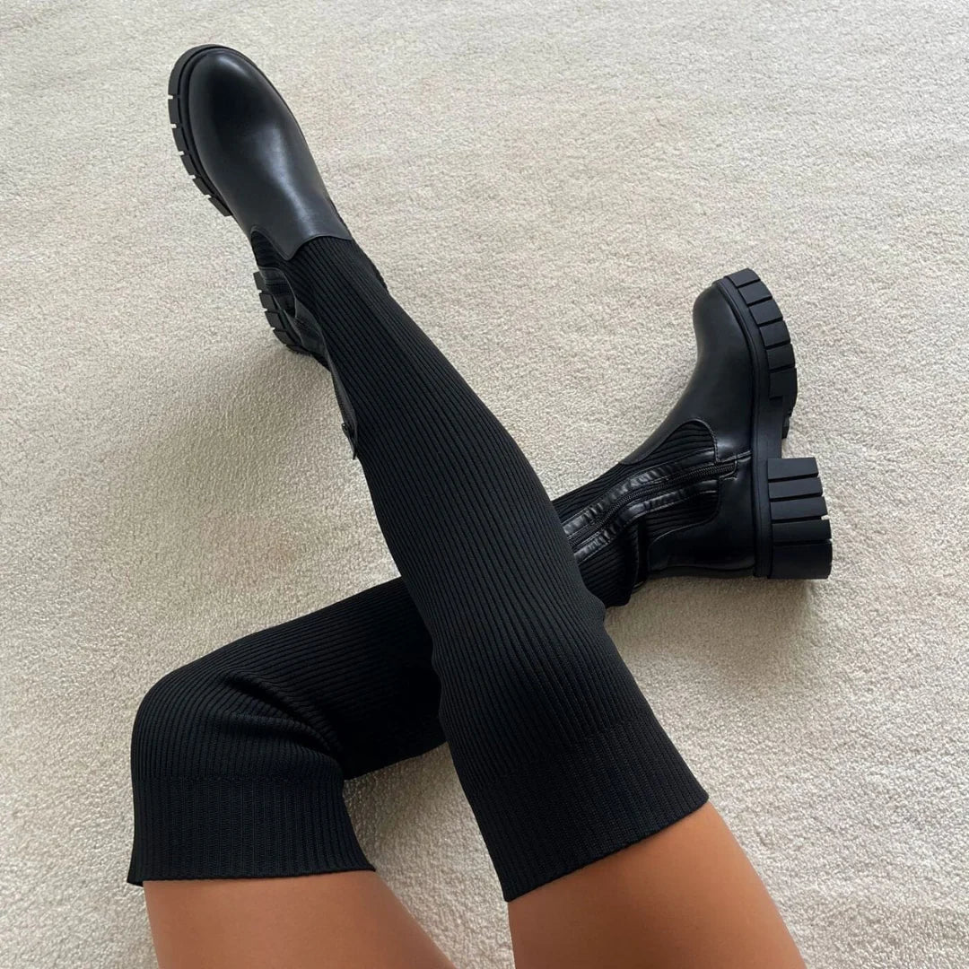 Street-wave Winter Boots For Women Warm Ankle-High Knit Lined Durable Style And Comfort