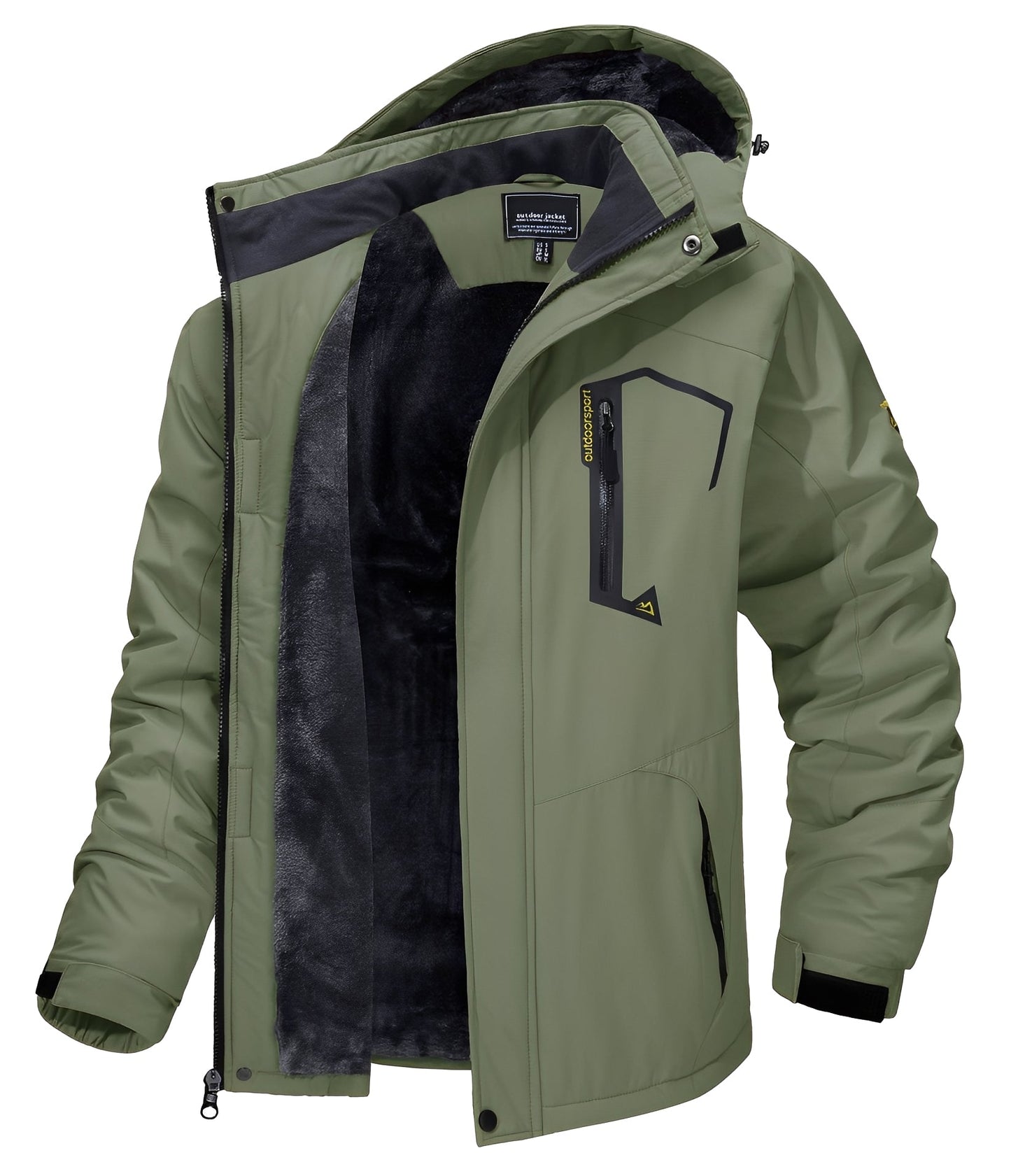 Street-Wave Waterproof Winter Jacket For Men Insulated With Plush Fleece Lining Comfort
