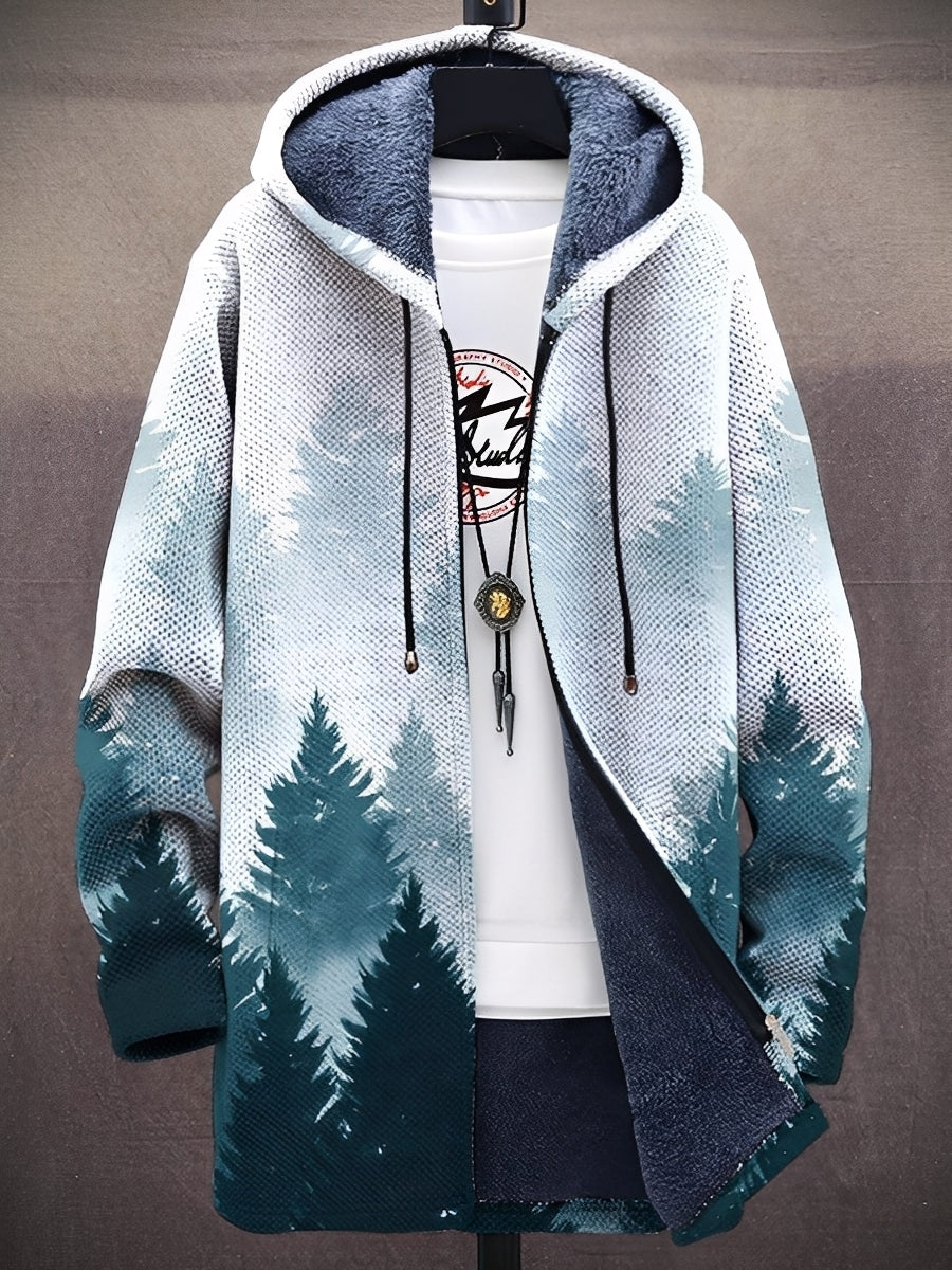 Street-Wave Abstract Print Hoodie Jacket for Men Bold Style and Lightweight Comfort