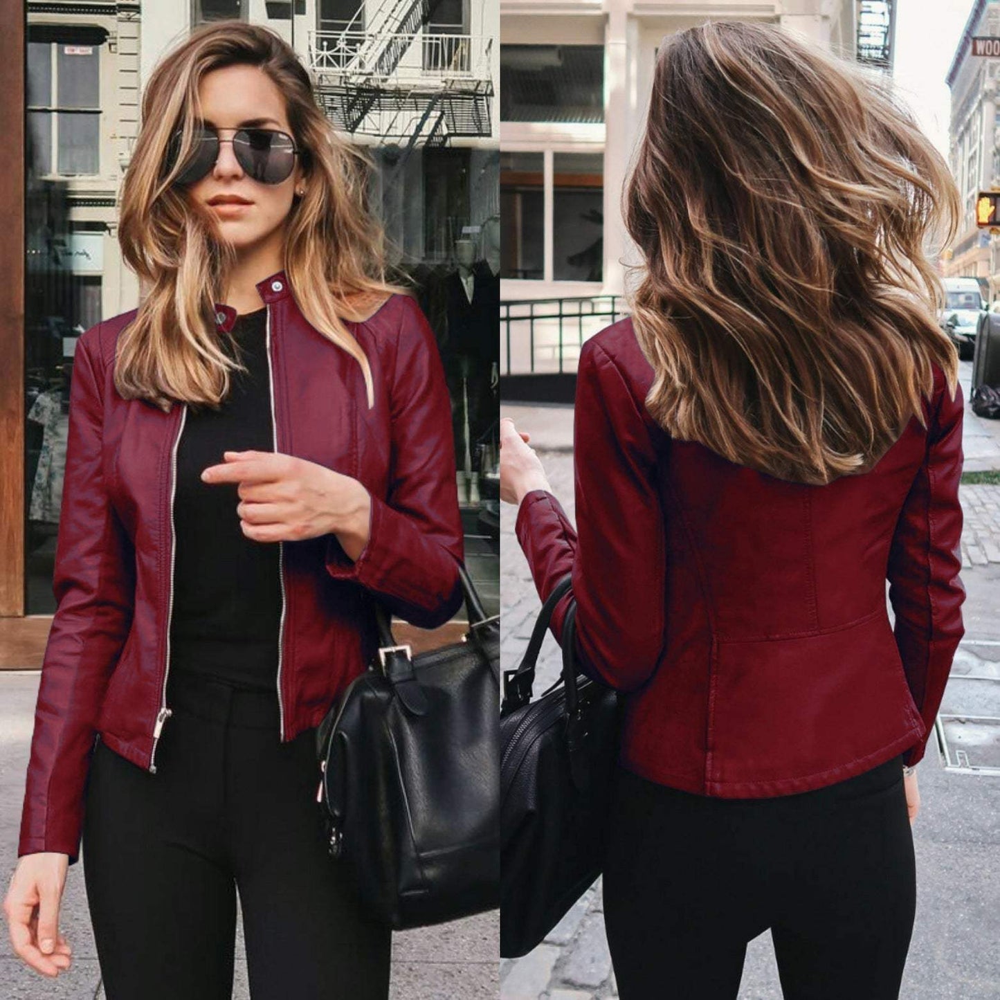 Street-Wave Black Leather Jacket For Women Elegant Eveningwear With Soft Leather And Refined Craftsmanship