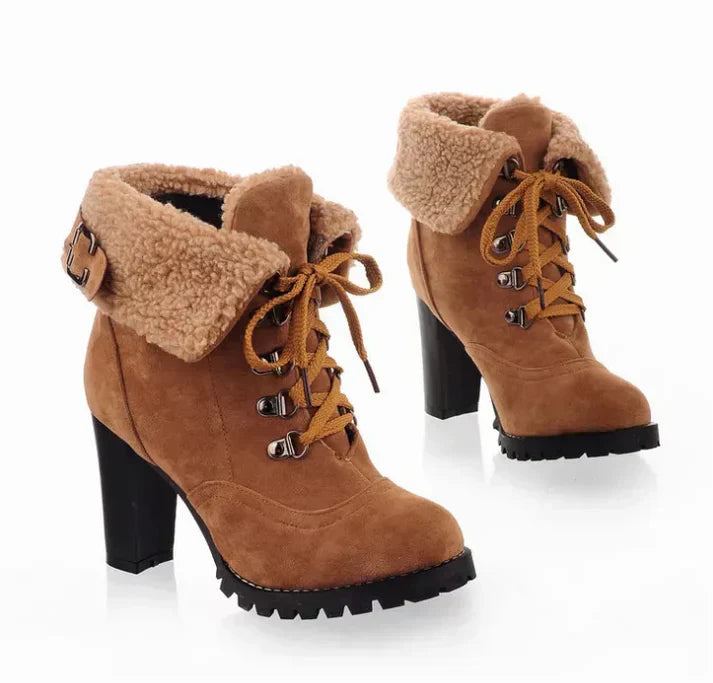 Street-wave Heeled Winter Boots For Fashion Forward Women Warm Stylish Comfort All Day
