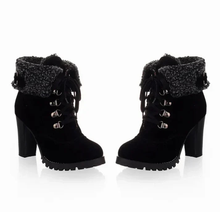 Street-wave Heeled Winter Boots For Fashion Forward Women Warm Stylish Comfort All Day