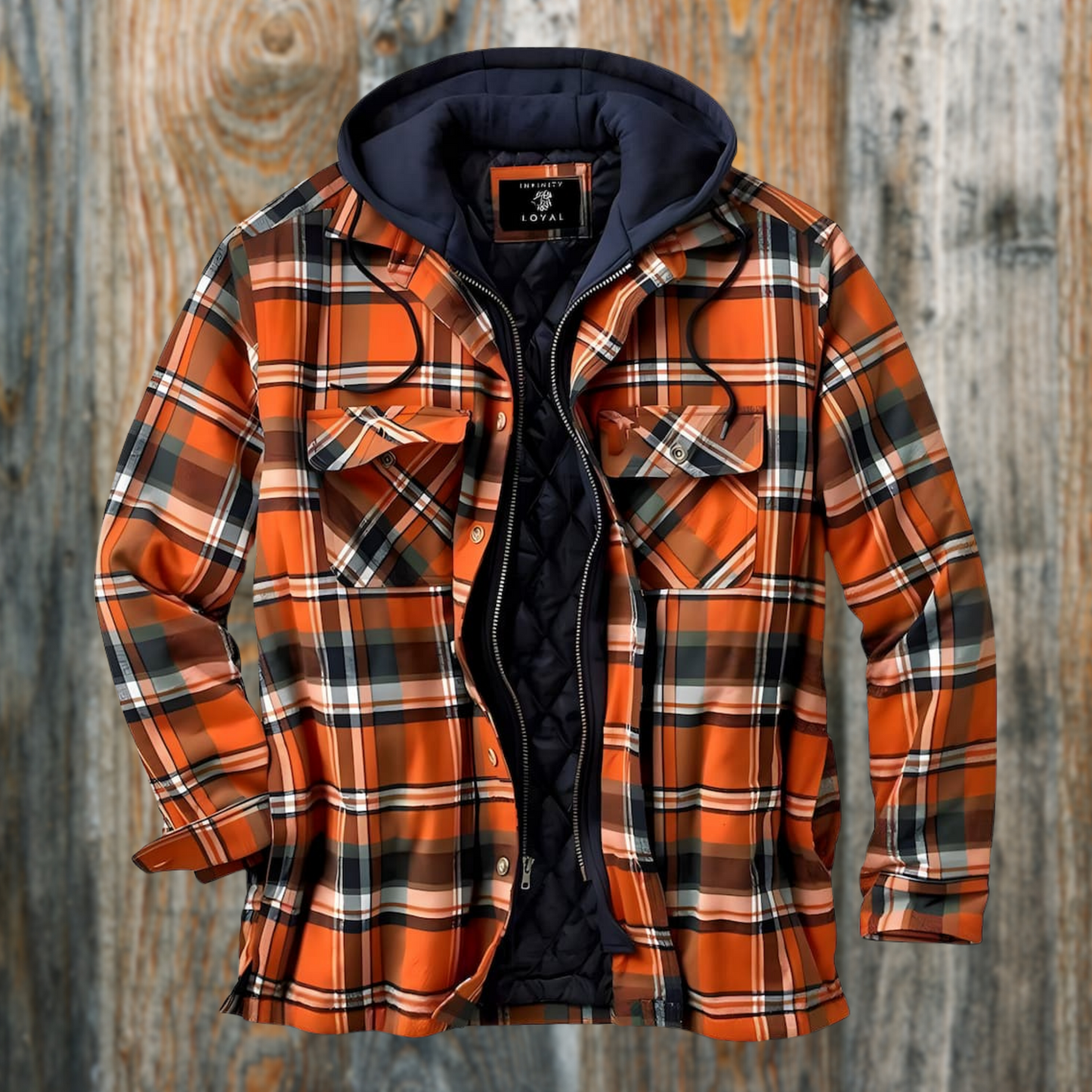 Street-Wave Insulated Plaid Flannel Jacket For Men Warm Rugged Comfort With Quilted Lining