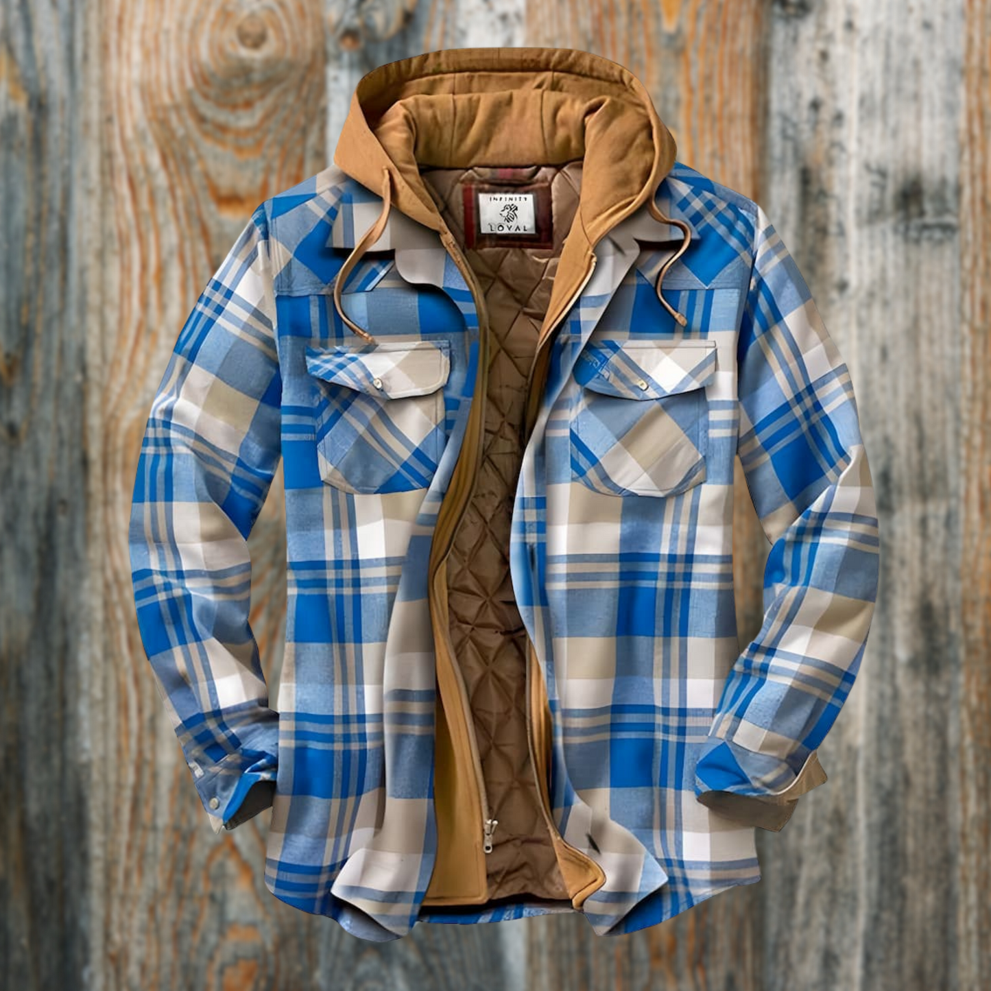Street-Wave Insulated Plaid Flannel Jacket For Men Warm Rugged Comfort With Quilted Lining