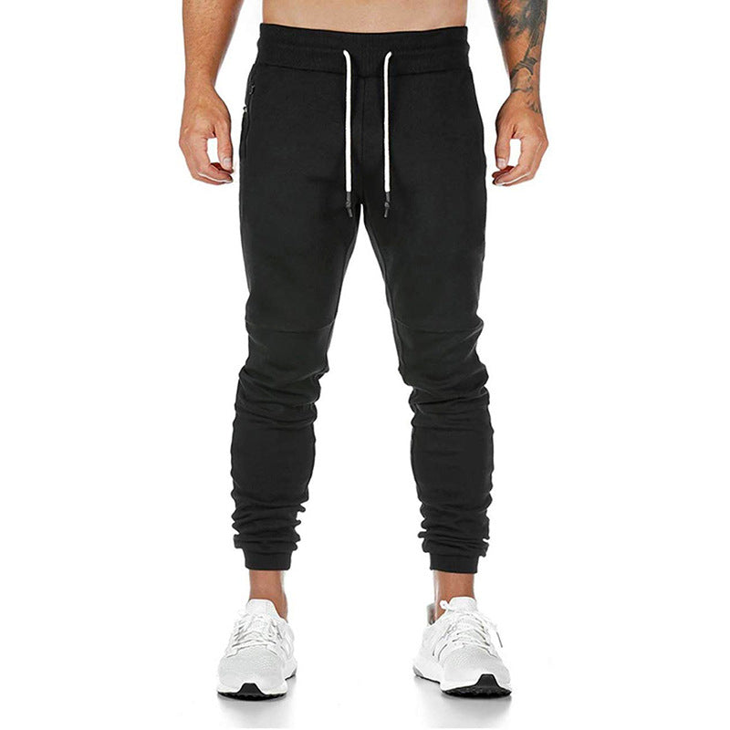 Street-wave Men's Sport Joggers With Zippered Pockets And Elastic Waistband For Gym And Everyday Comfort
