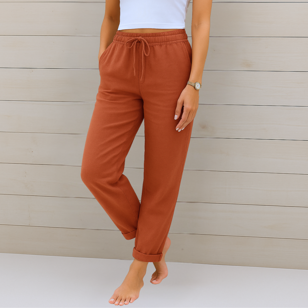 Women's Breathable Trousers with Elastic Waist and Relaxed Fit