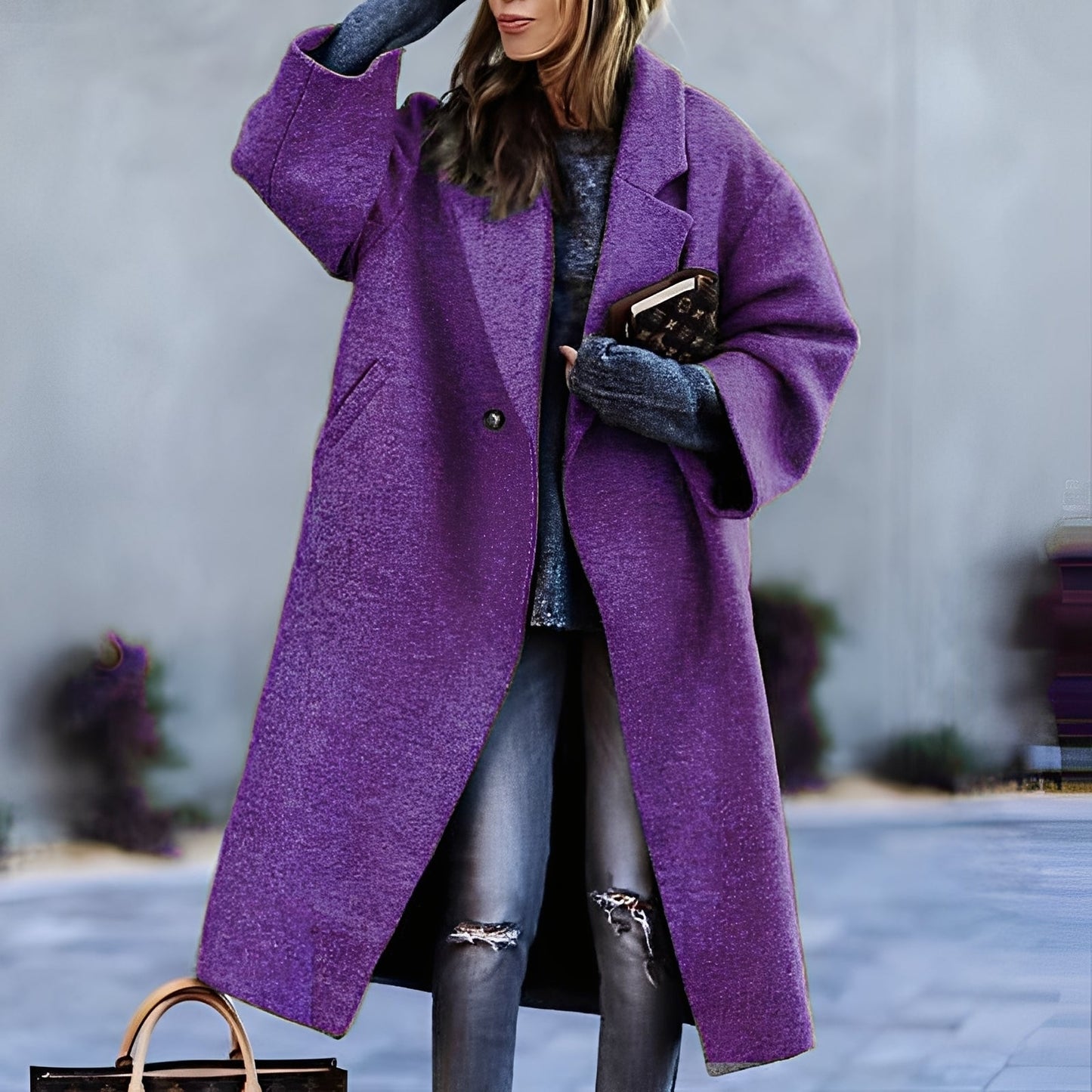 Street-wave Oversized Wool Coat For Women Timeless Retro Charm Warmth And Comfort