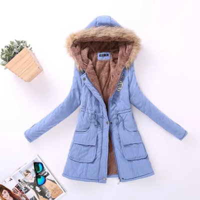 Street-wave Fleece Lined Cotton Jacket for Women Cozy Warmth and Style for Autumn Winter