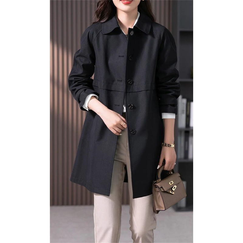 Street-Wave Women Waterproof Trench Coat Mid-Length Casual Yet Elegant All-Weather