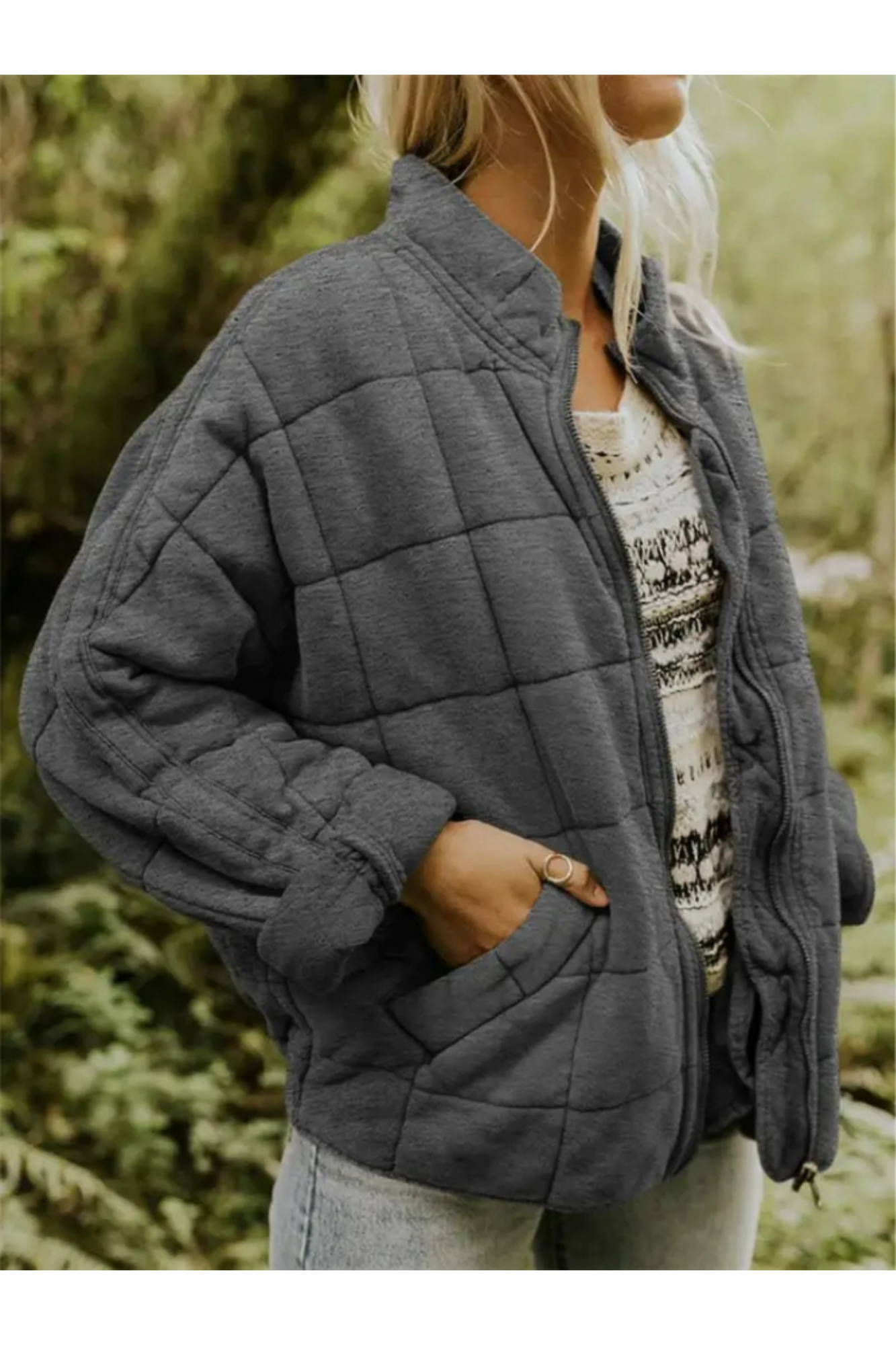 Street Wave Womens Quilted Bomber Jacket For Women Elegant Weatherproof Comfort And Perfect Fit
