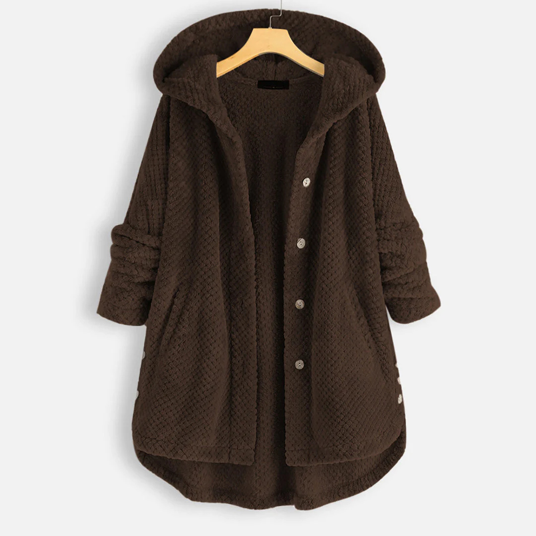 Street-Wave Long Down Winter Coat With Hood Button Closure Warmth And Sophisticated Style For Women