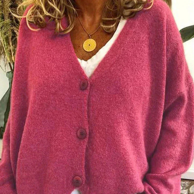 Street Wave Womens Cozy Knit Cardigan Loose Fit V Neck