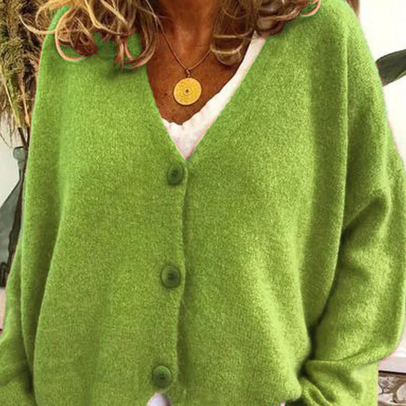 Street Wave Womens Cozy Knit Cardigan Loose Fit V Neck
