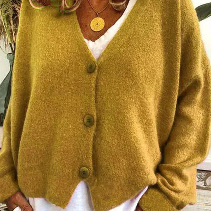 Street Wave Womens Cozy Knit Cardigan Loose Fit V Neck