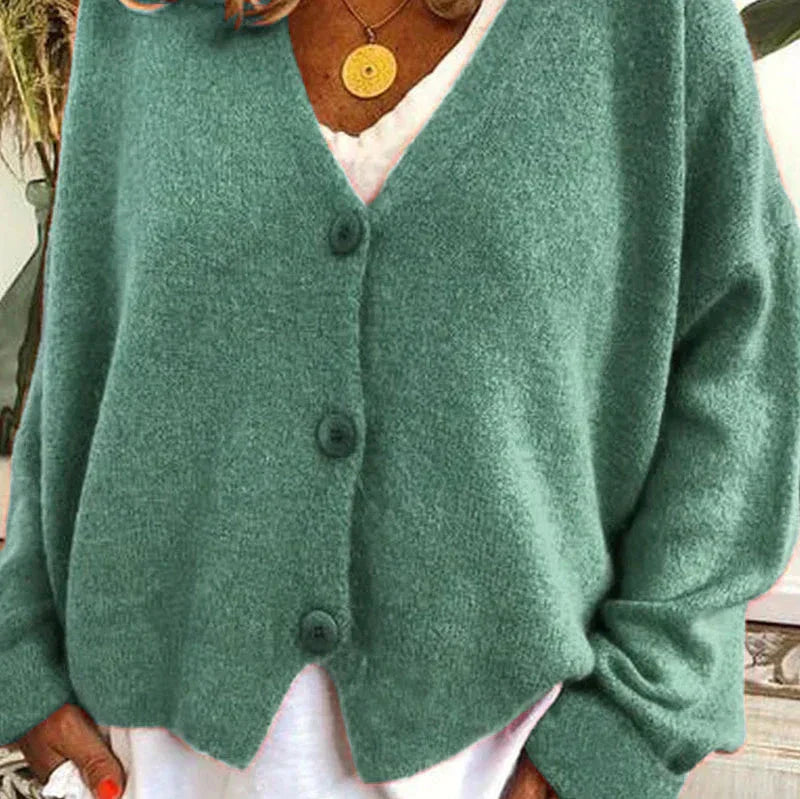 Street Wave Womens Cozy Knit Cardigan Loose Fit V Neck