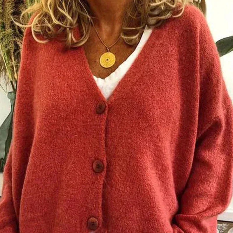 Street Wave Womens Cozy Knit Cardigan Loose Fit V Neck
