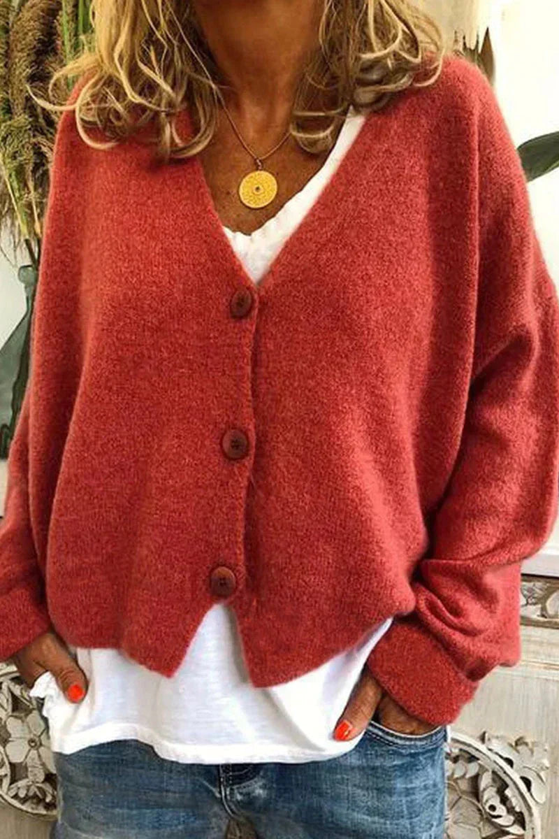 Street-wave Cardigan For Women Soft Knit Button Front Cozy Chic Effortless Style