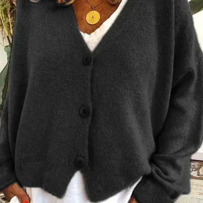 Street Wave Womens Cozy Knit Cardigan Loose Fit V Neck