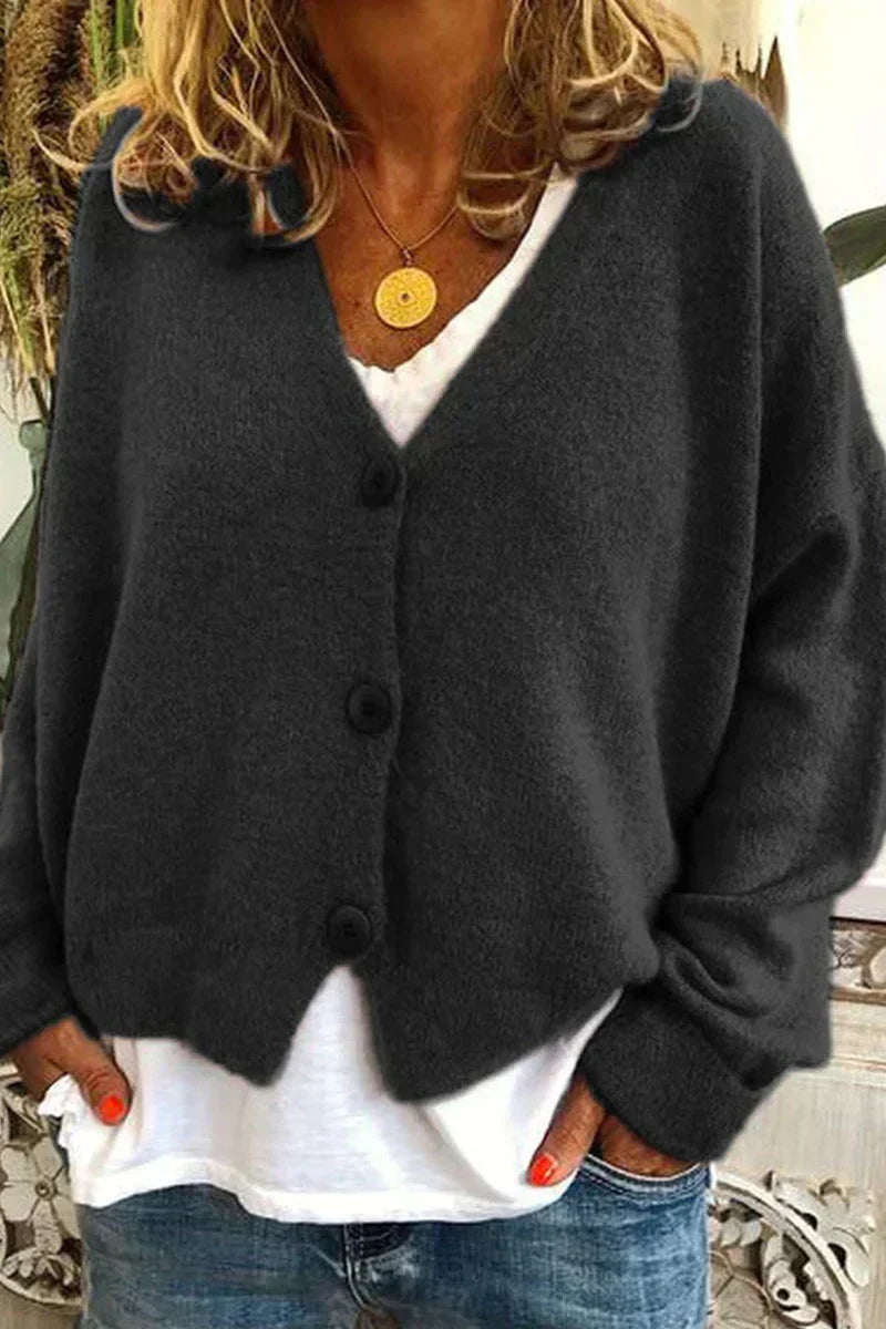Street-wave Cardigan For Women Soft Knit Button Front Cozy Chic Effortless Style