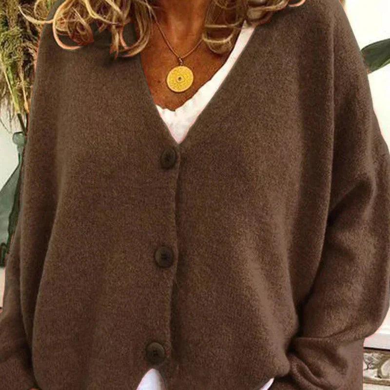 Street Wave Womens Cozy Knit Cardigan Loose Fit V Neck