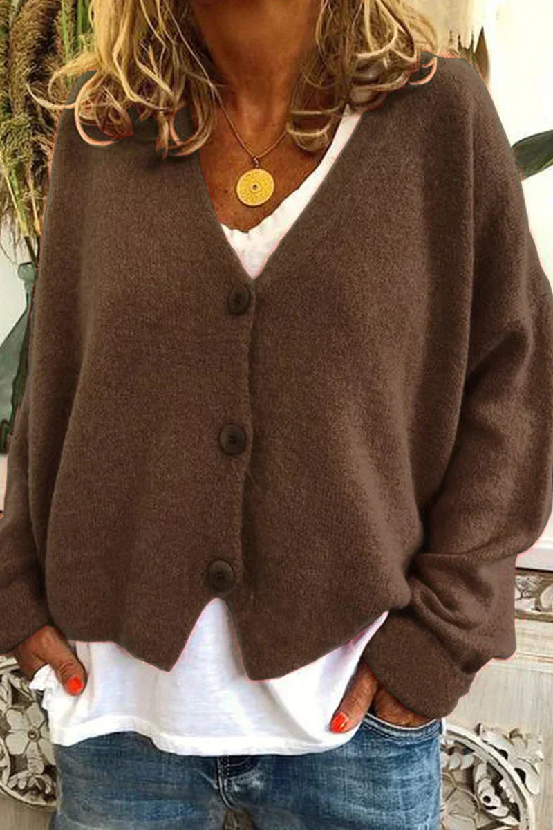 Street-wave Cardigan For Women Soft Knit Button Front Cozy Chic Effortless Style
