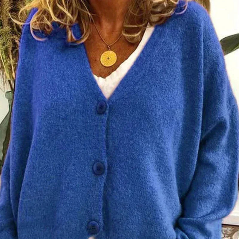 Street Wave Womens Cozy Knit Cardigan Loose Fit V Neck