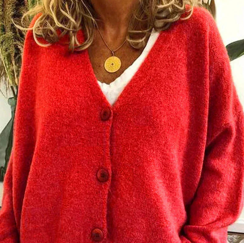 Street Wave Womens Cozy Knit Cardigan Loose Fit V Neck