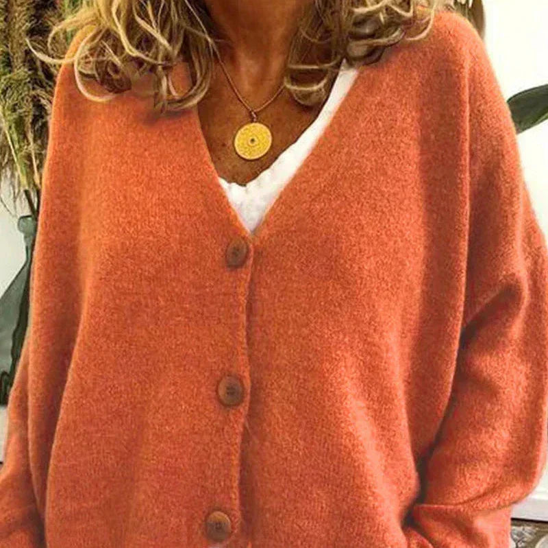 Street Wave Womens Cozy Knit Cardigan Loose Fit V Neck