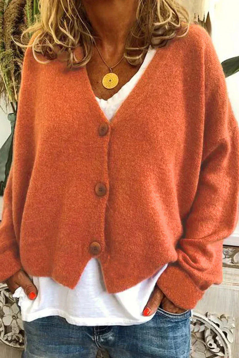 Street-wave Cardigan For Women Soft Knit Button Front Cozy Chic Effortless Style