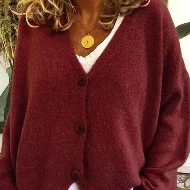 Street Wave Womens Cozy Knit Cardigan Loose Fit V Neck