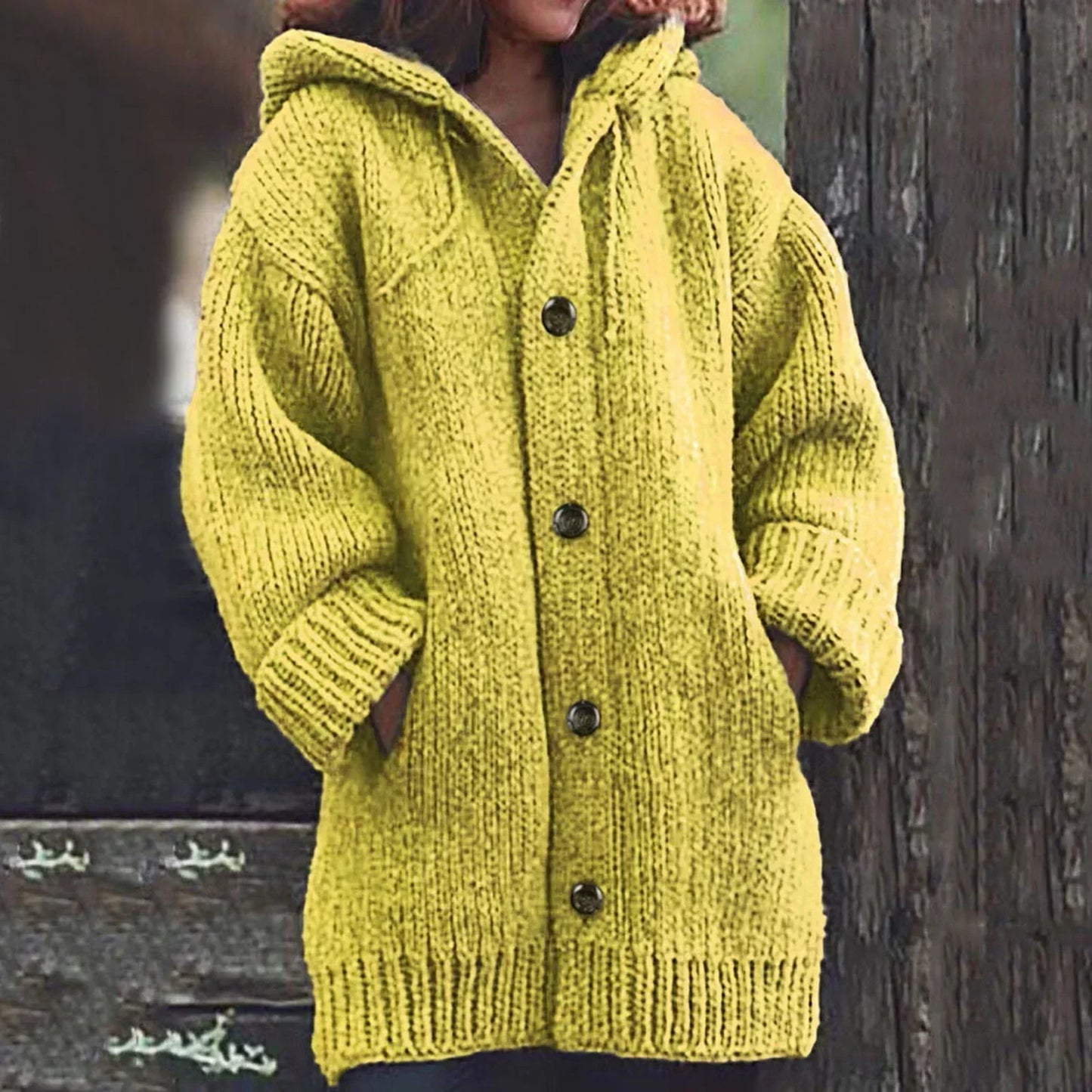 Streetwave Women's Hooded Knit Coat For Cold Weather Cozy Warmth Soft Premium Fabric