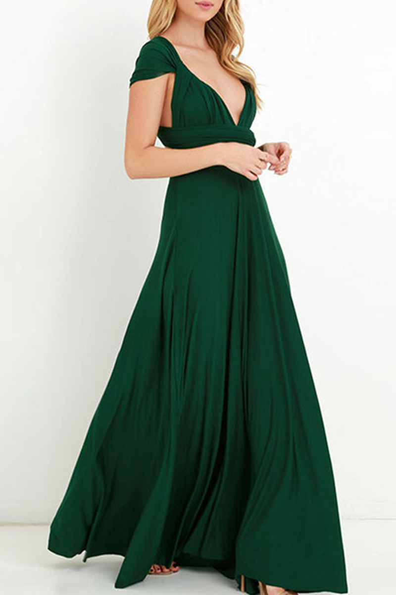 Dress for Women – Halterneck A-line – Floor-length – Slit – Elegant Party Dress