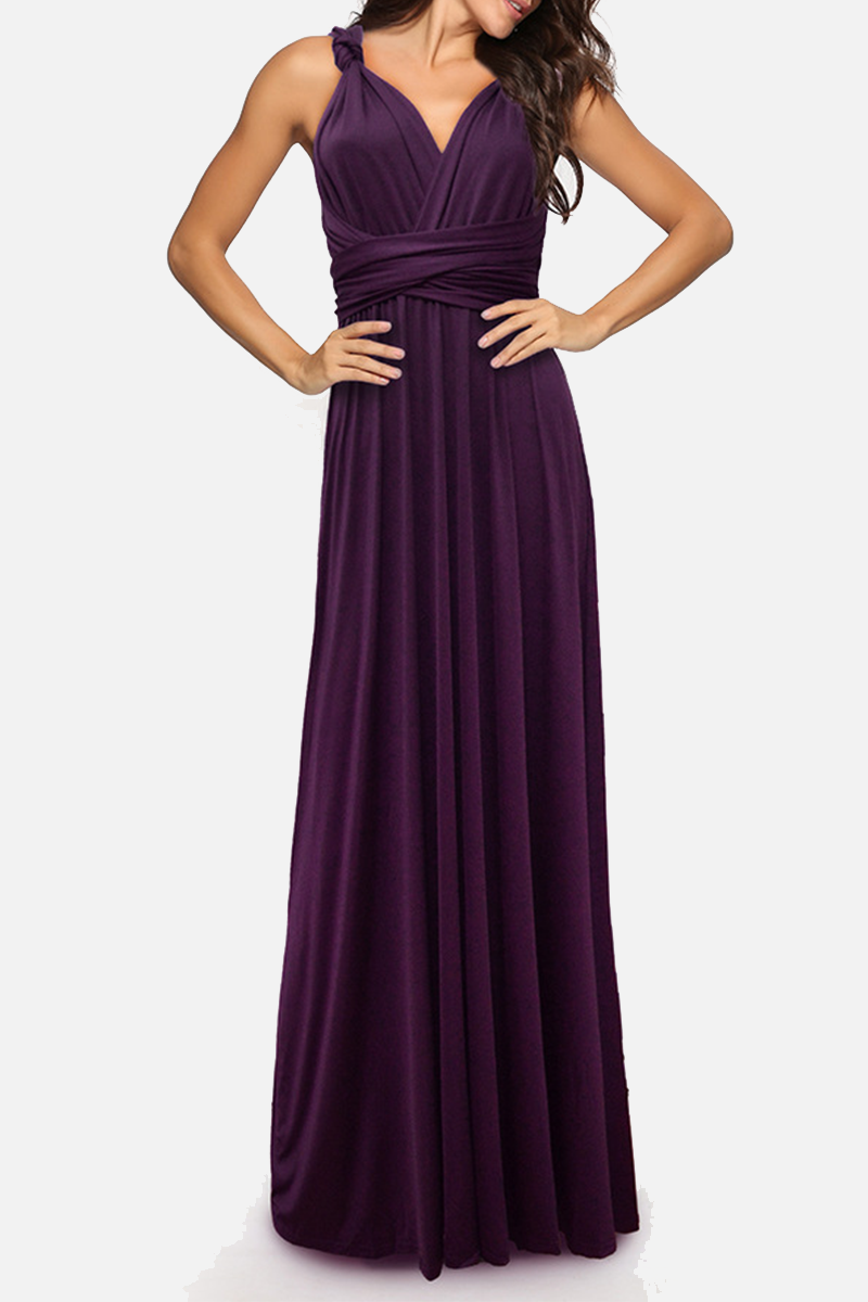 Dress for Women – Halterneck A-line – Floor-length – Slit – Elegant Party Dress